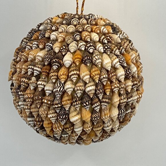 Handcrafted Seashell Decorative Hanging Ornament Sphere - Picture 5 of 7
